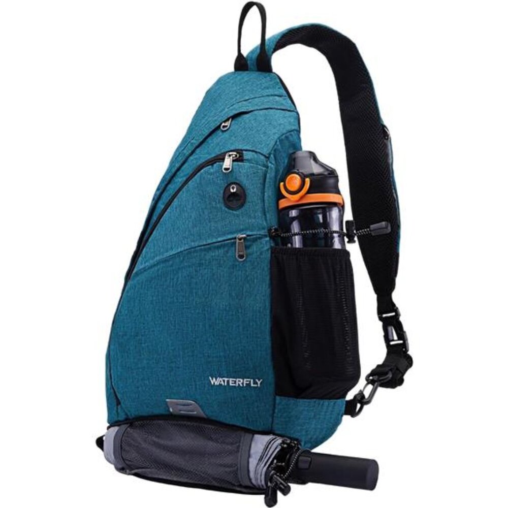 WATERFLY Sling Bag Crossbody Backpack: Over Shoulder Daypack Casual Cross Chest